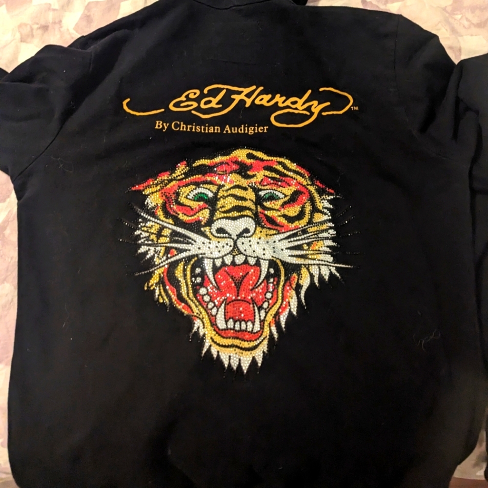 Vintage bedazzled Ed Hardy zip up